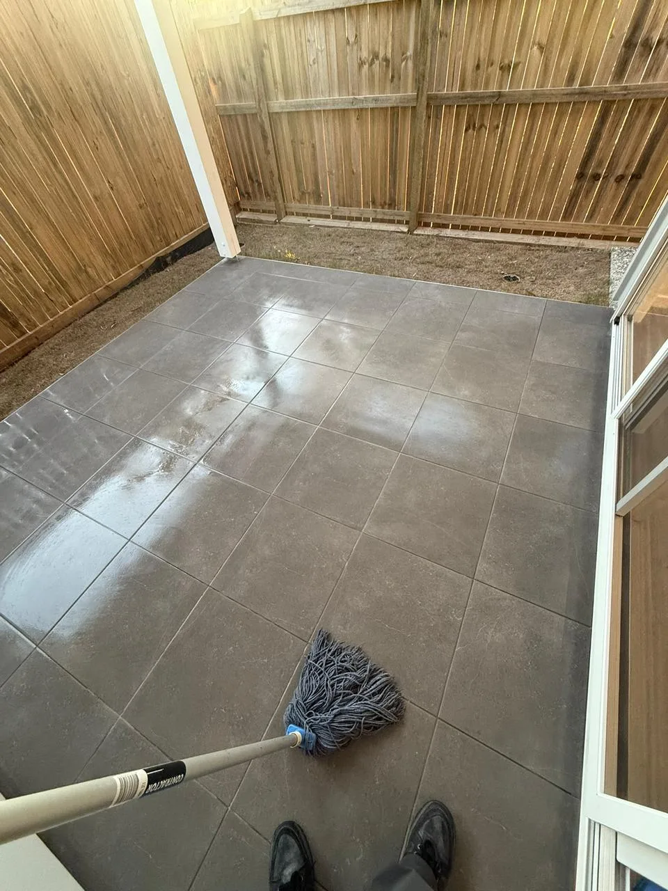 High-gloss timber flooring after bond cleaning treatment